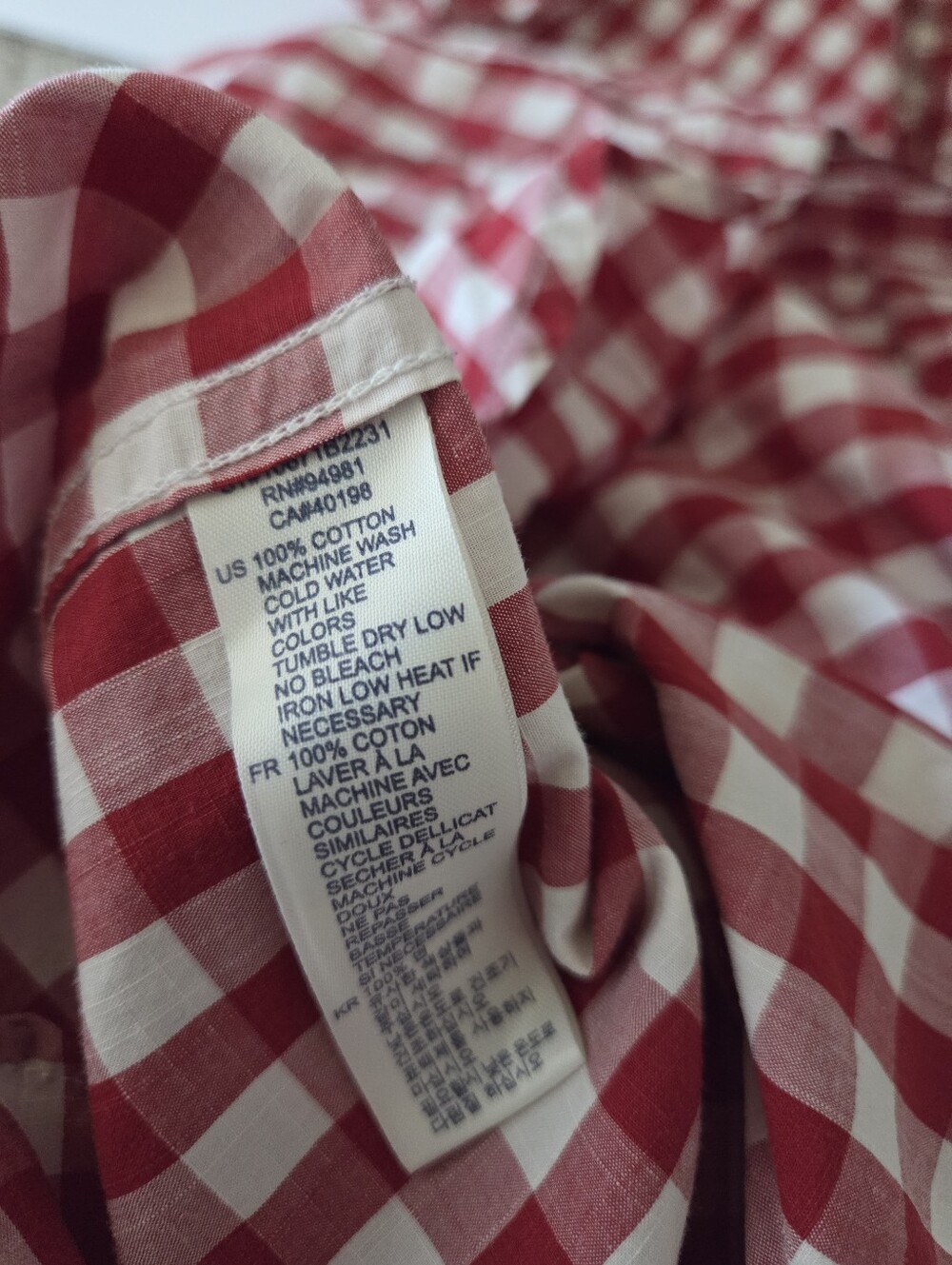Red And White Gingham Cotton Tunic Shirt - Picture 13 of 15